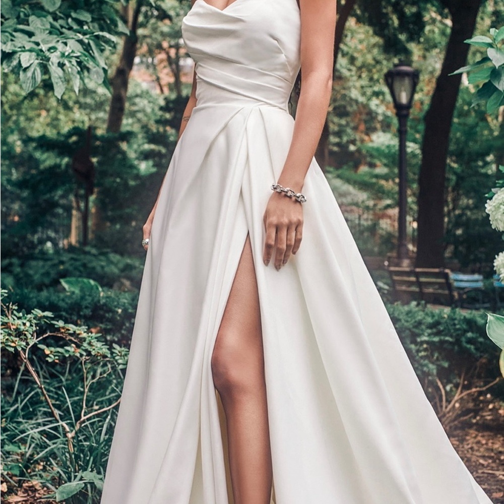 Madison James Strapless White Gown